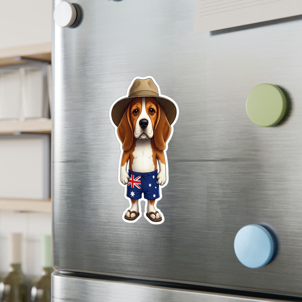 Beagle Aussie Flag Sticker - Kiss-Cut Vinyl Decal