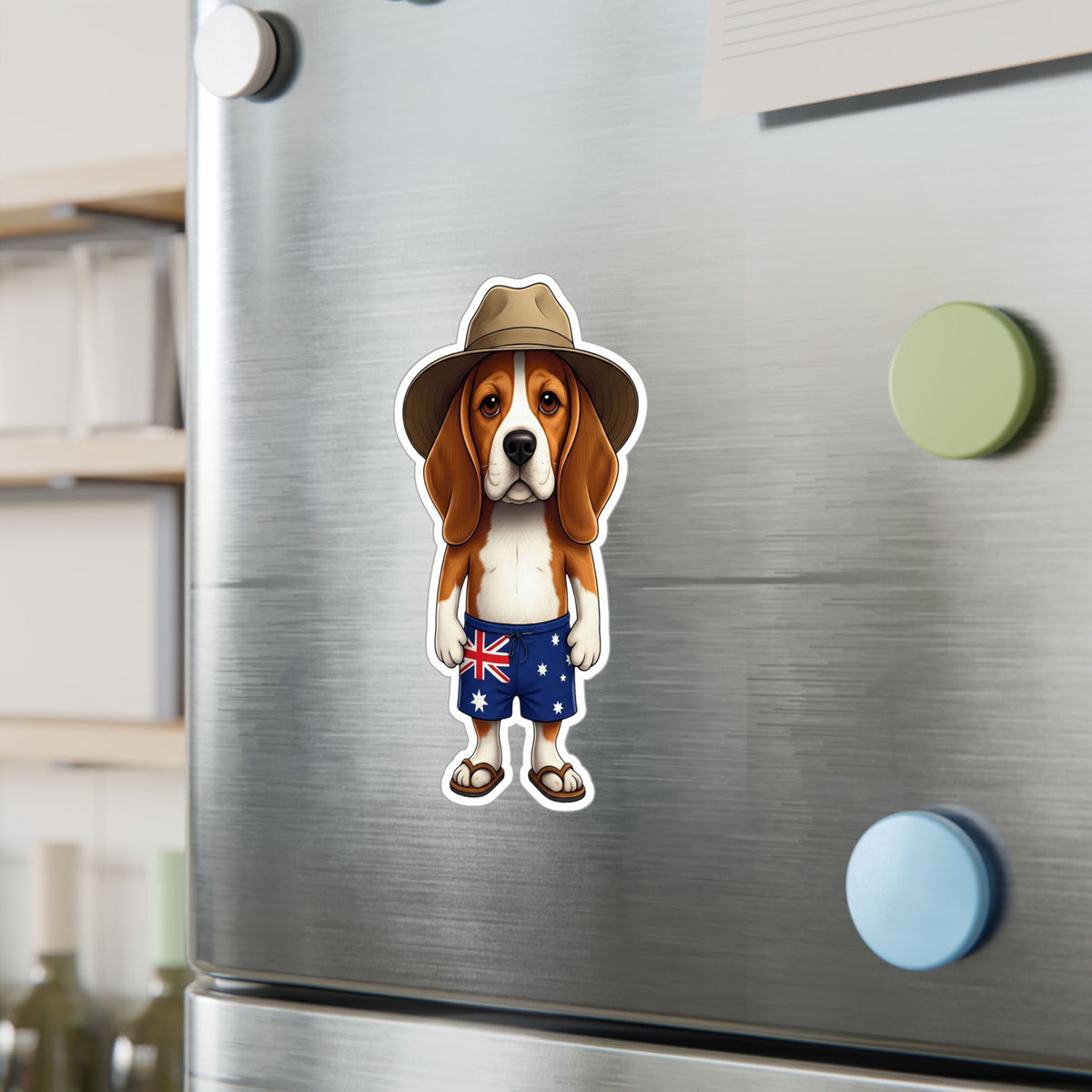 Beagle Aussie Flag Sticker - Kiss-Cut Vinyl Decal