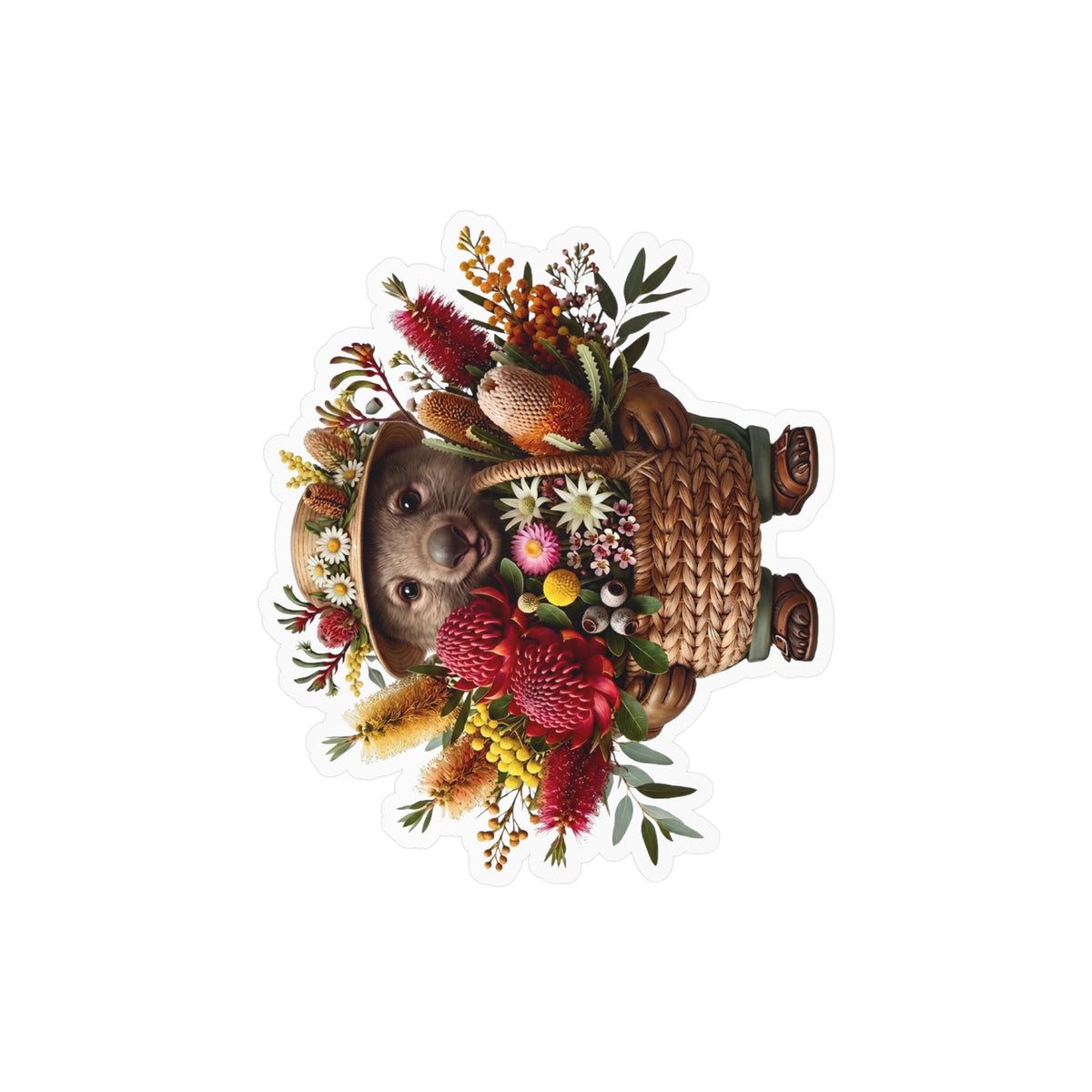 The Bush Gardener Wombat - Australiana Vinyl Sticker