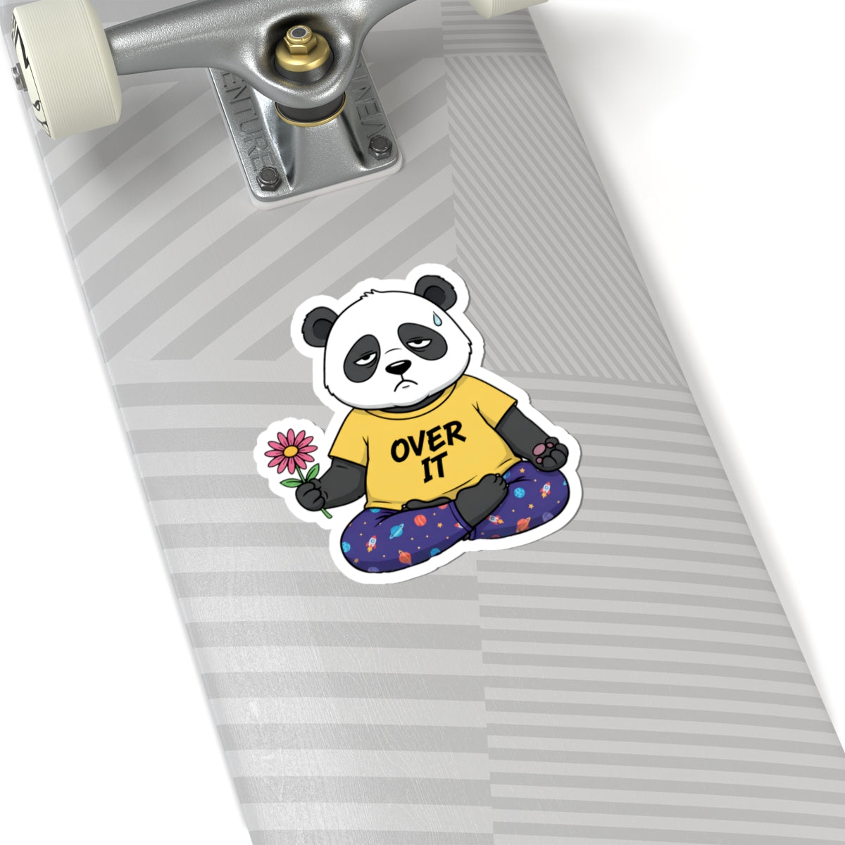 Over It Panda (Holding My Flower Anyway) Sticker