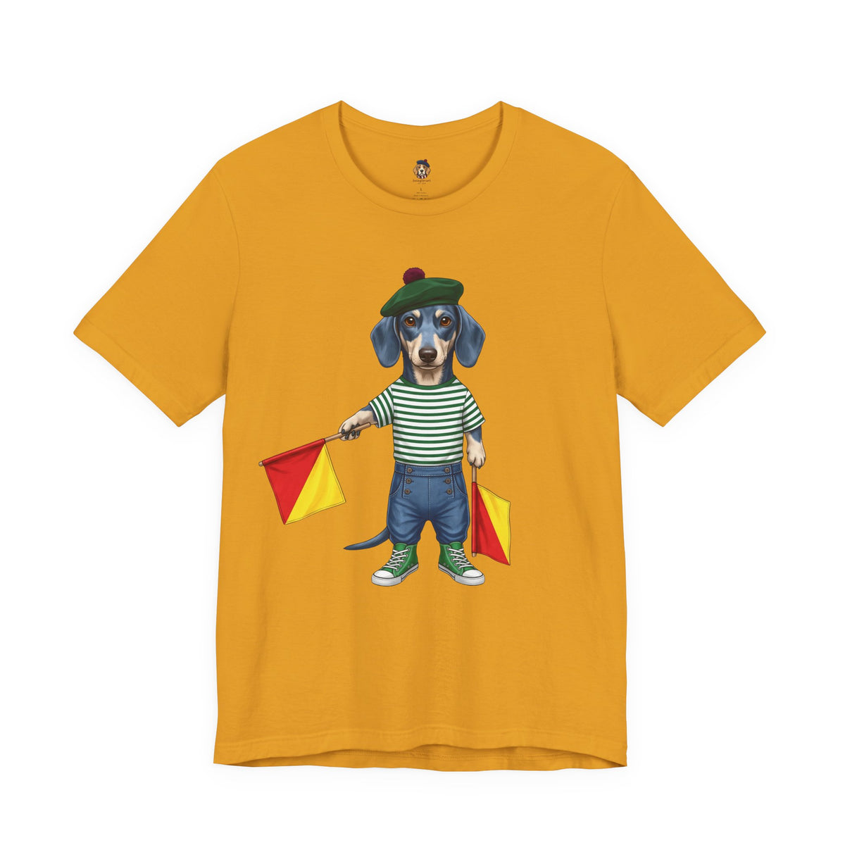A is for Ayers Rock: Blue Dachshund Semaphore Graphic Tee