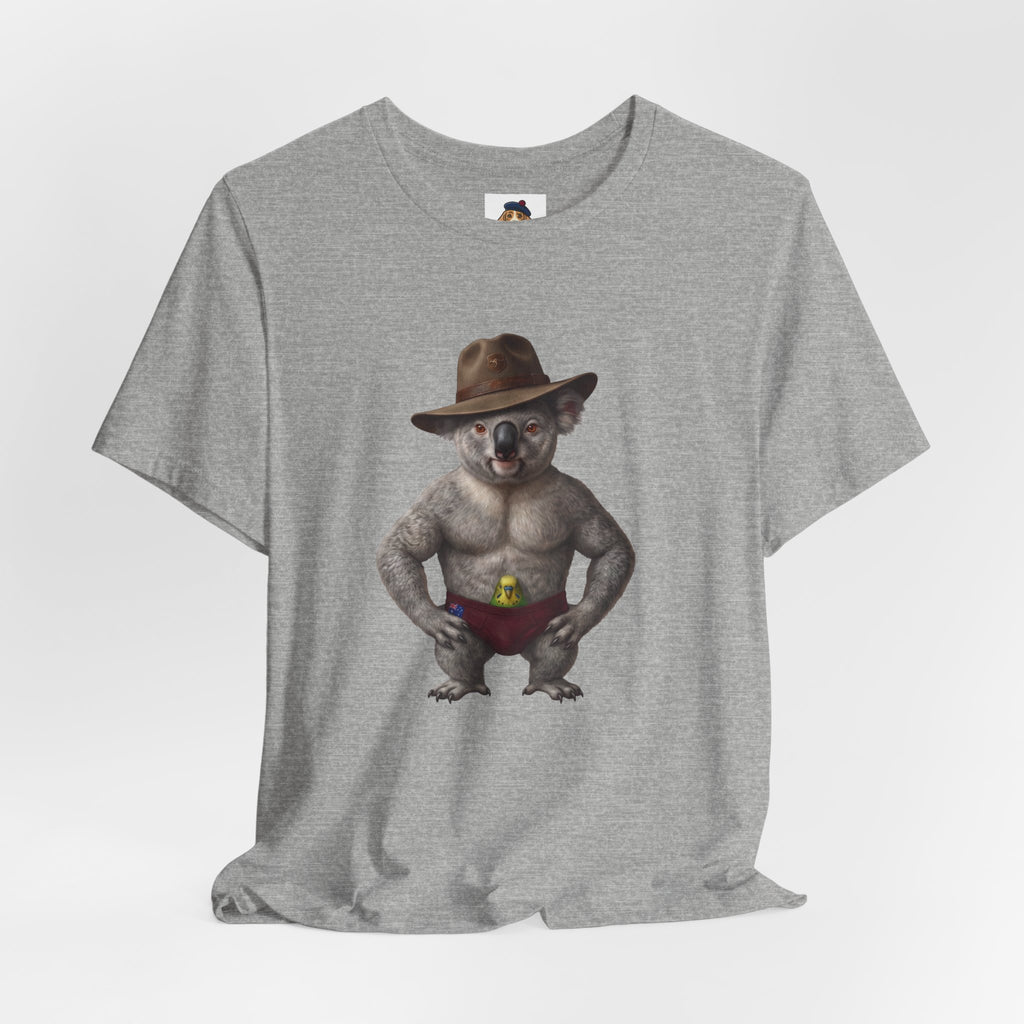 The Budgie Smuggler Koala Graphic Tee: Funny Aussie Slang Apparel