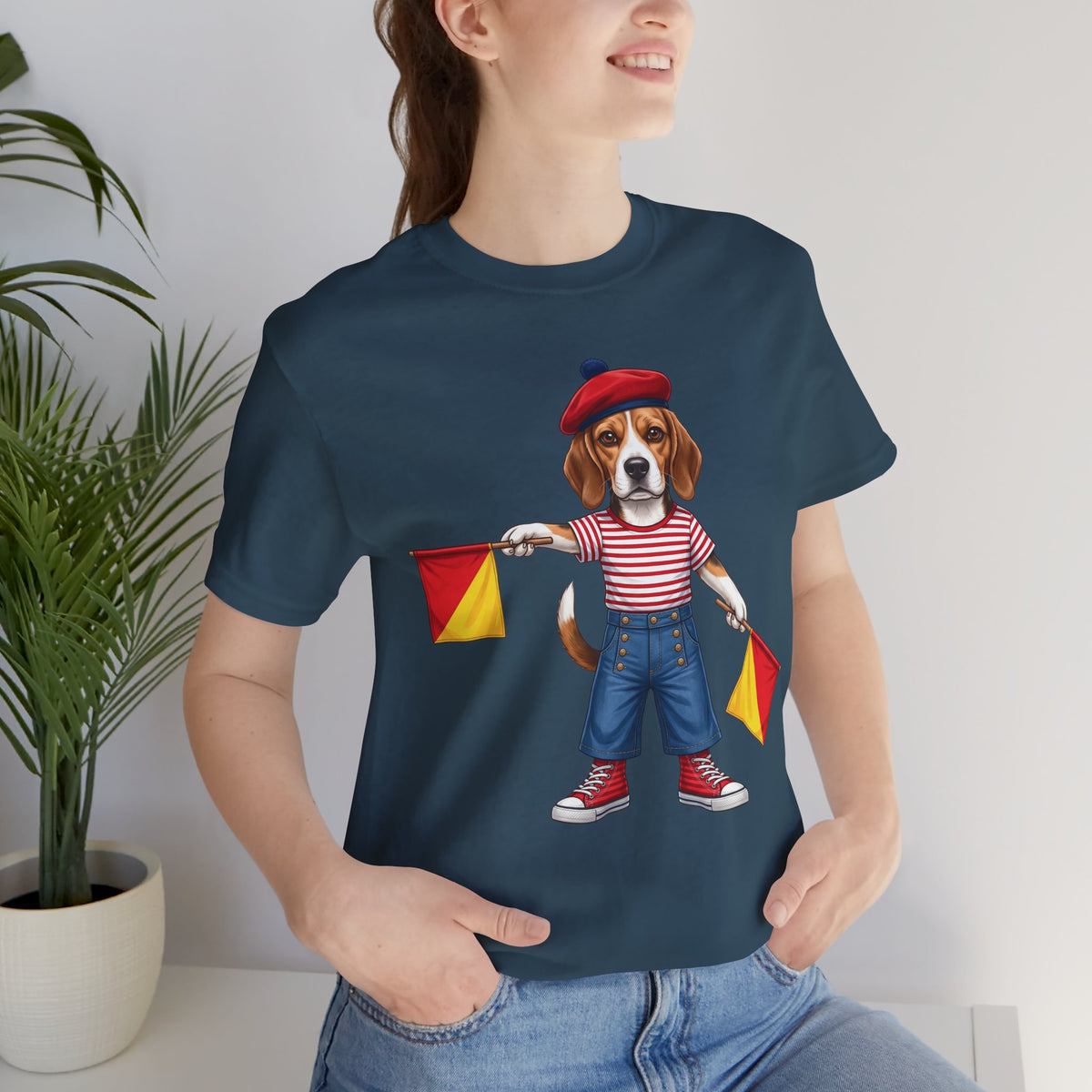 Beagle Semaphore Dog Unisex Tee Letter S — Dispatches from Australia