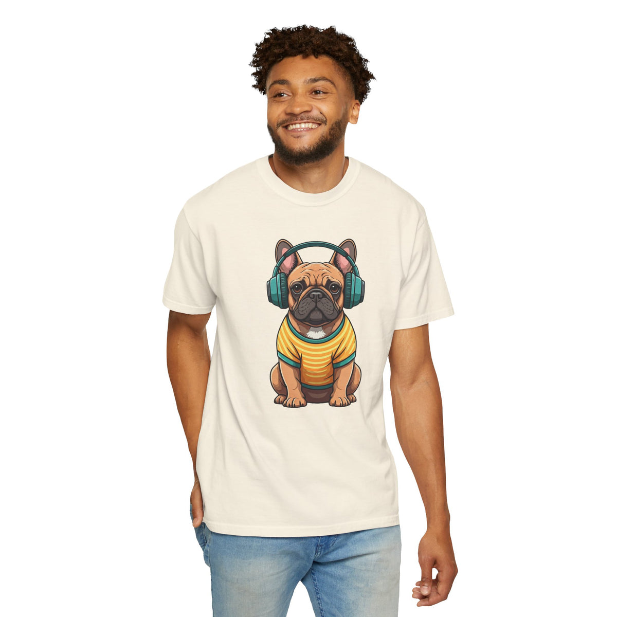 Unbothered Beats  - The Retro French Bulldog Tee