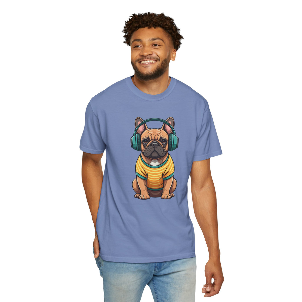 Unbothered Beats  - The Retro French Bulldog Tee