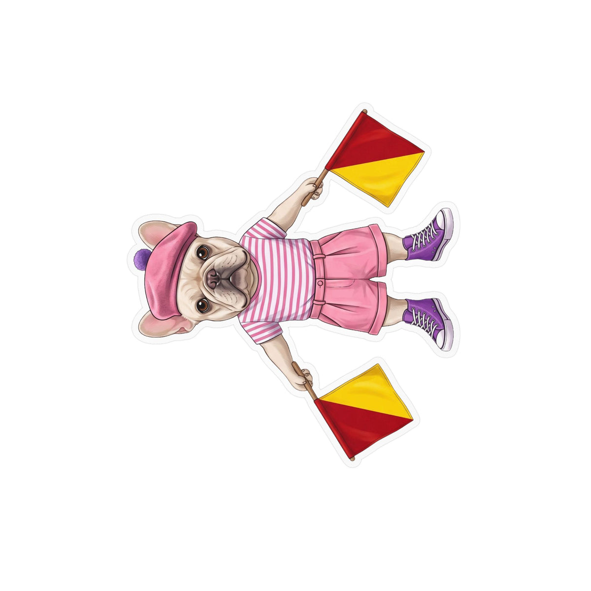 Semaphore Frenchie ‘A’ Kiss-Cut Vinyl Sticker | Wild Follies: Dispatches from Australia