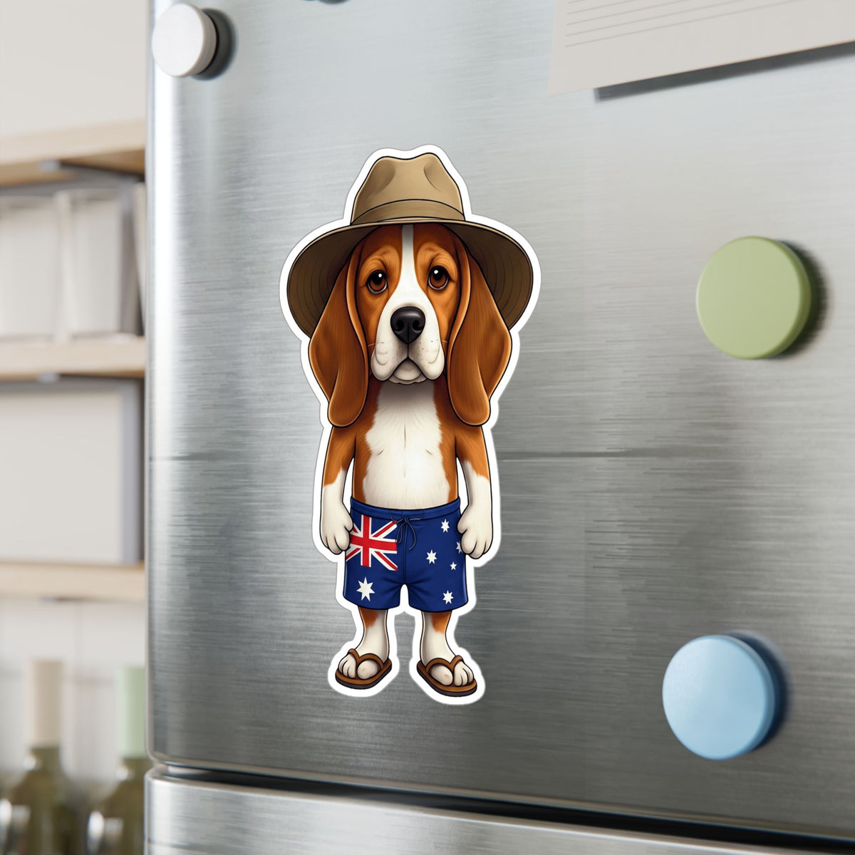 Beagle Aussie Flag Sticker - Kiss-Cut Vinyl Decal