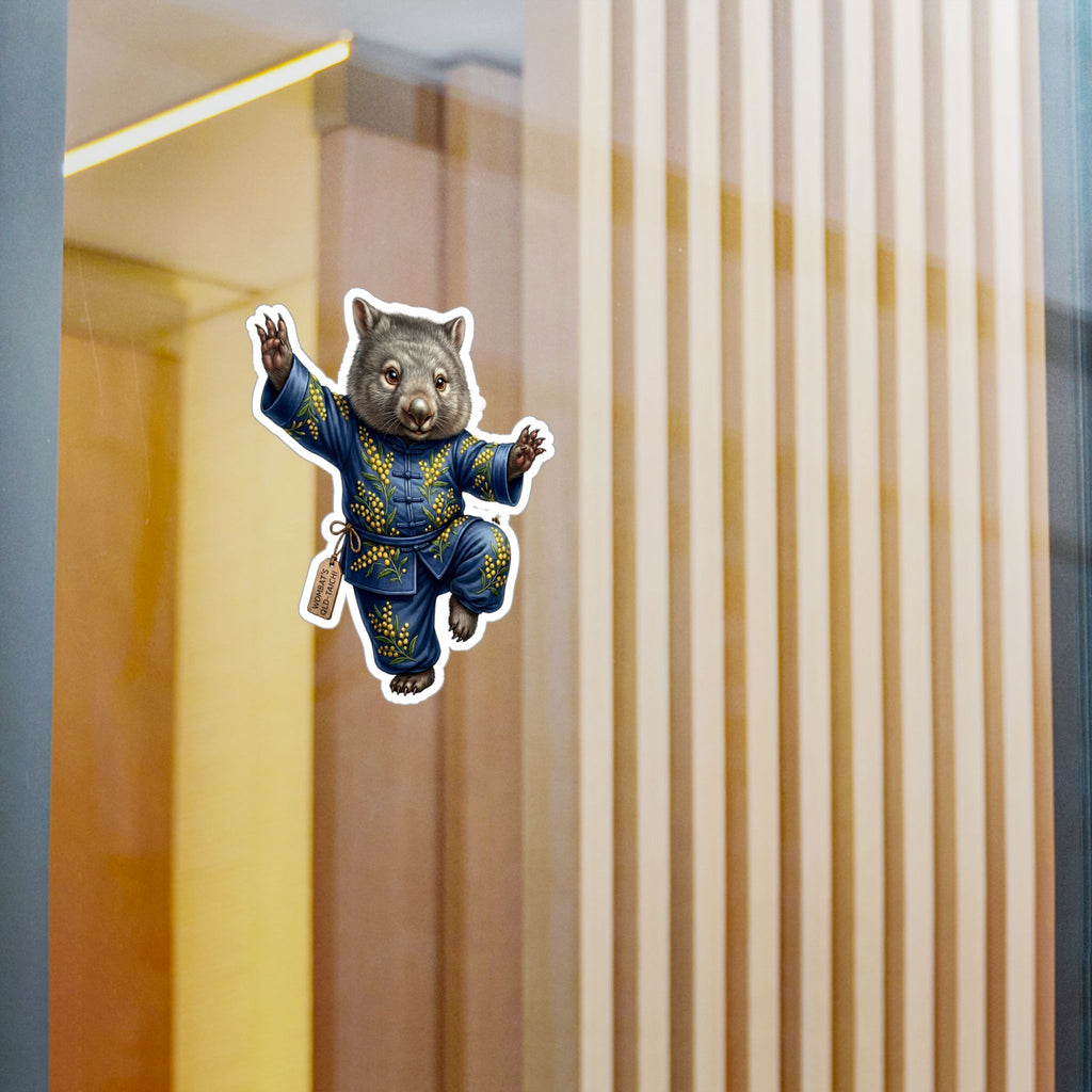 Wombat Tai Chi Artist Vinyl Sticker — Cute Kung Fu Animal Kiss-Cut Decal