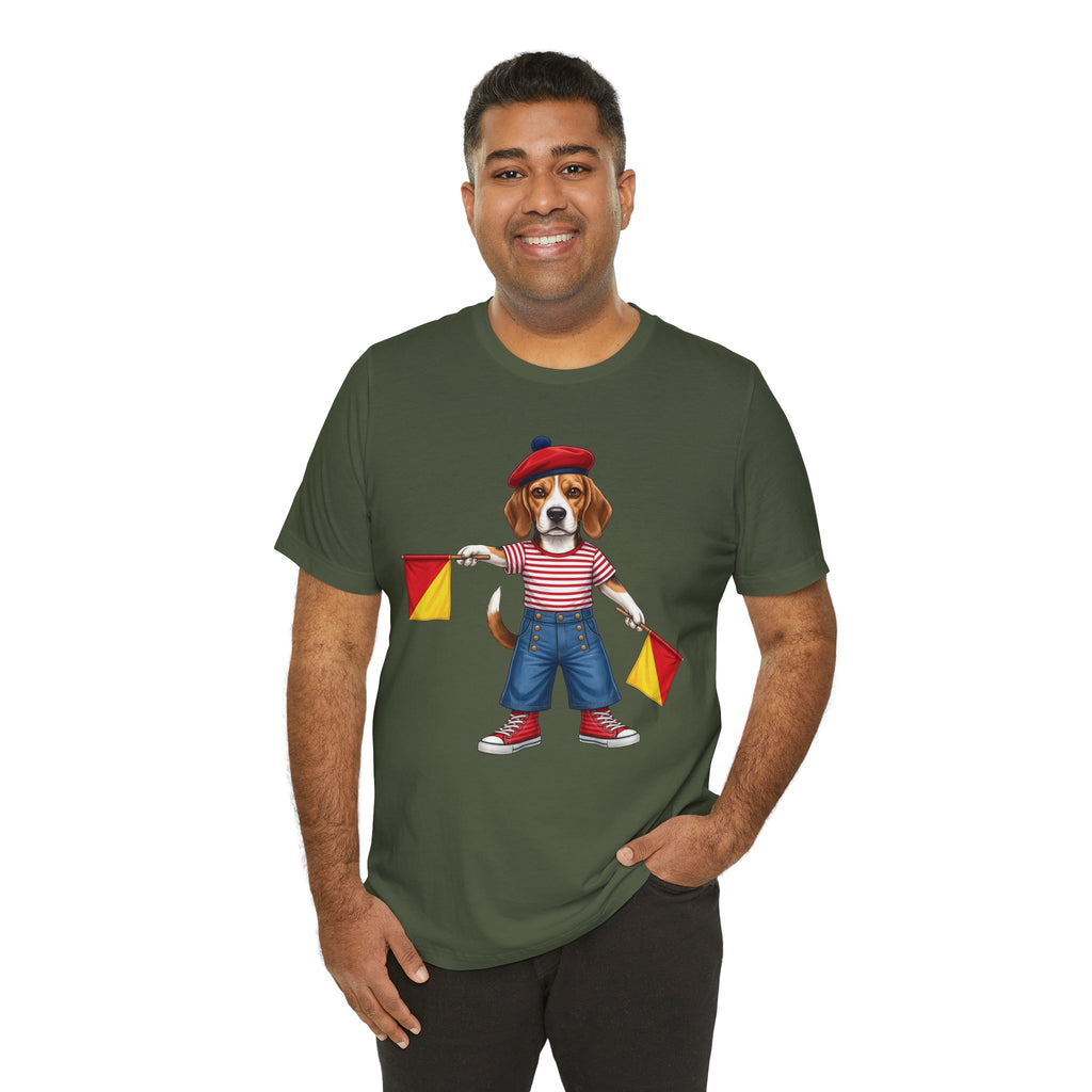 Beagle Semaphore Dog Unisex Tee Letter S — Dispatches from Australia