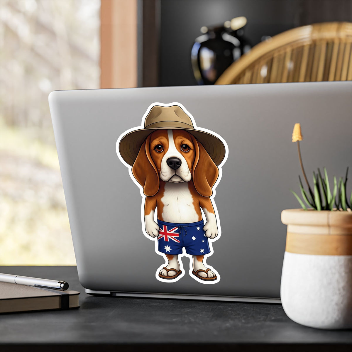 Beagle Aussie Flag Sticker - Kiss-Cut Vinyl Decal