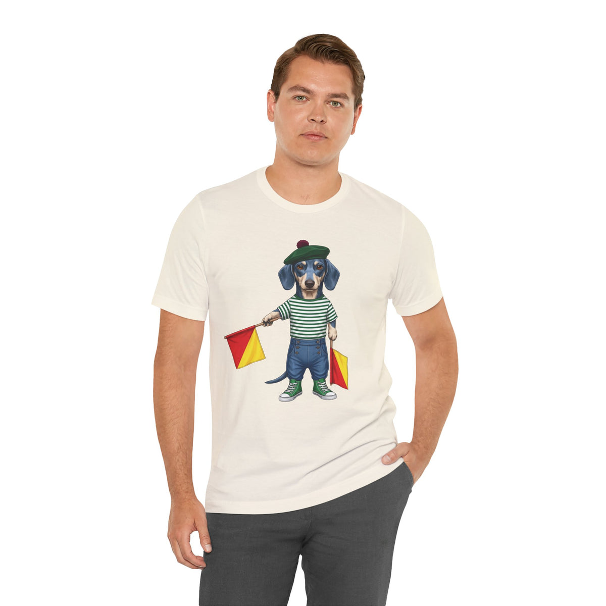 A is for Ayers Rock: Blue Dachshund Semaphore Graphic Tee