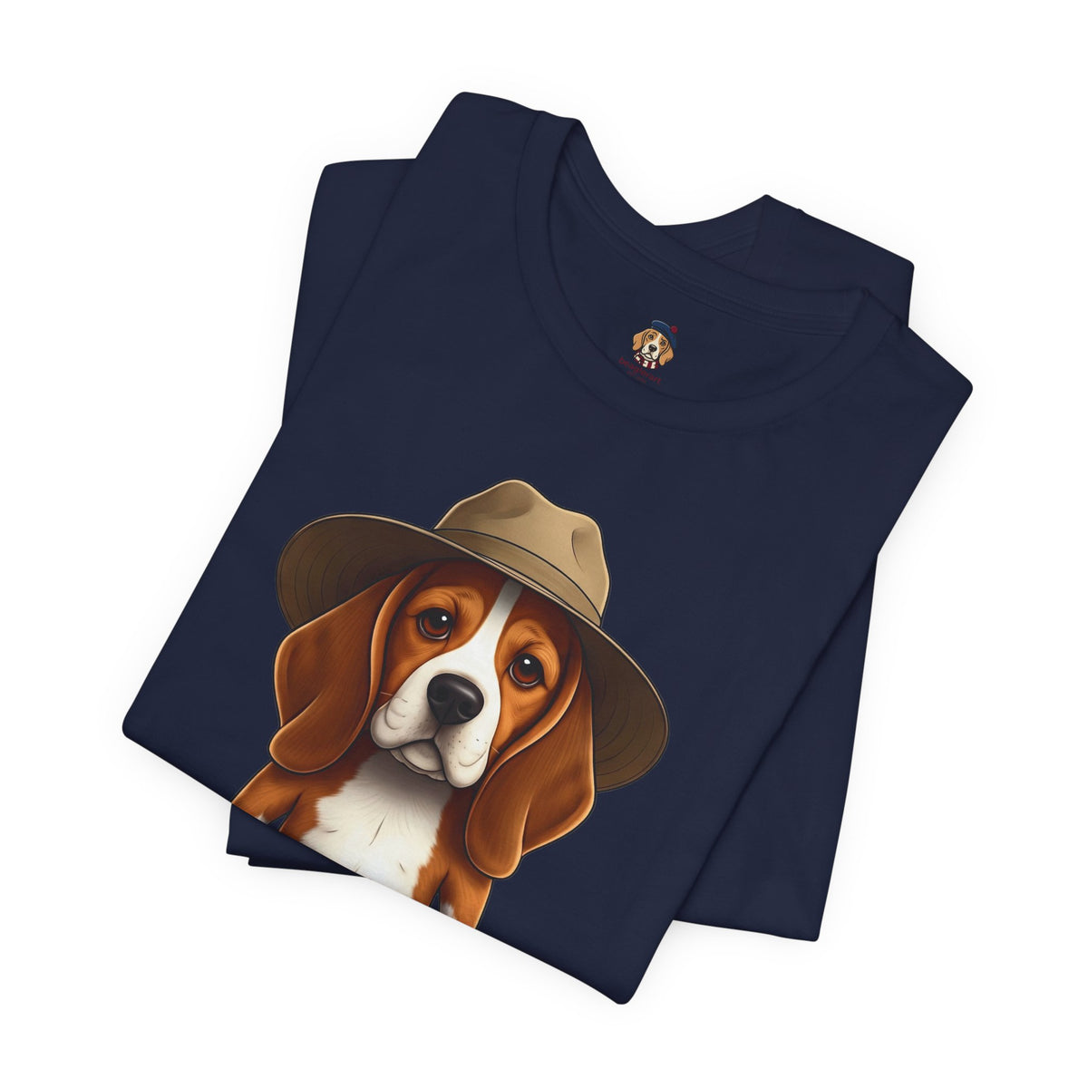 Beagle Aussie Summer Tee - Cute Dog in Akubra Hat & Australian Flag Shorts