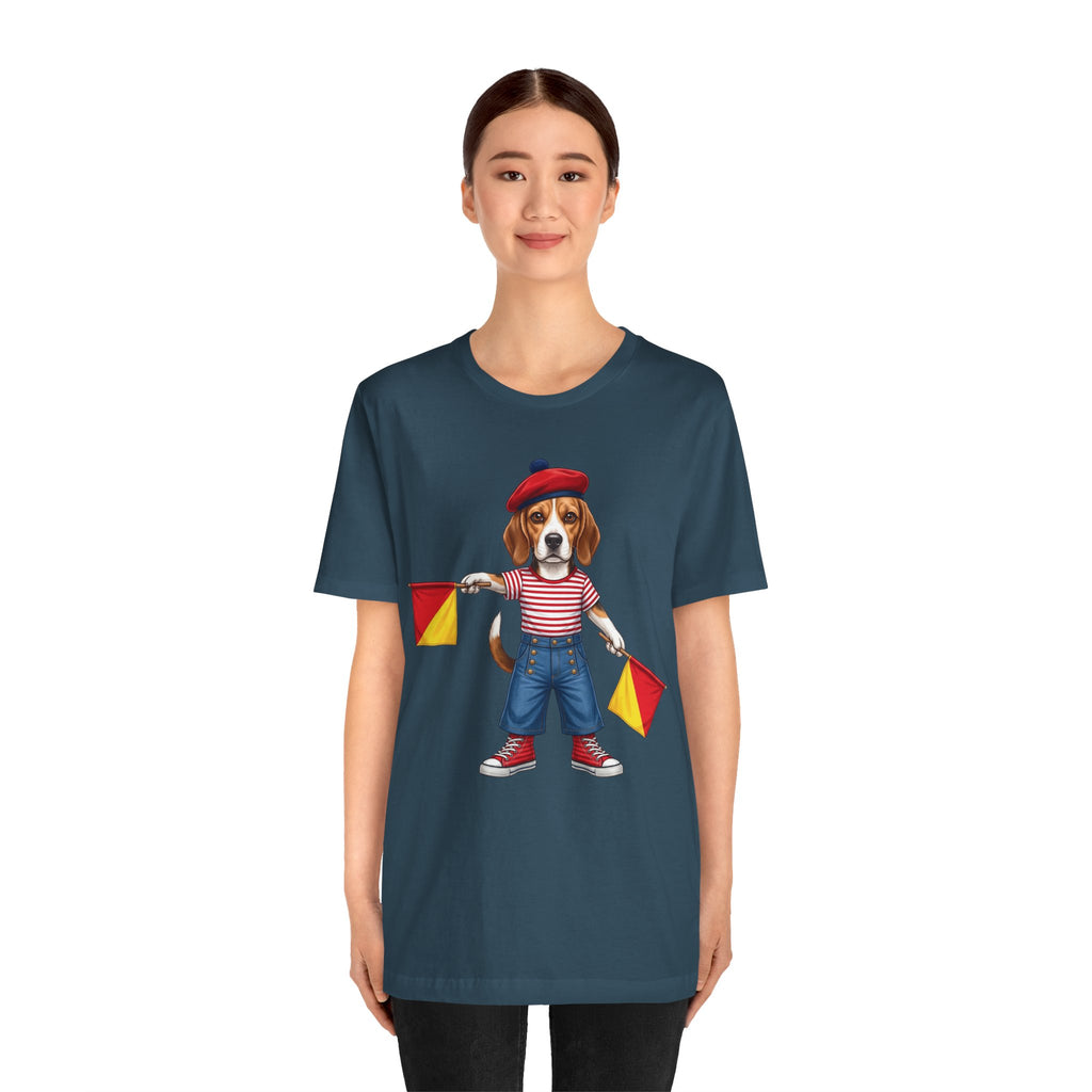 Beagle Semaphore Dog Unisex Tee Letter S — Dispatches from Australia
