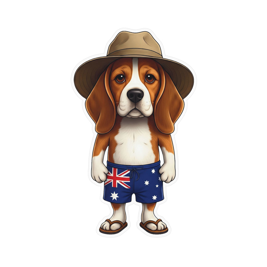 Beagle Aussie Flag Sticker - Kiss-Cut Vinyl Decal