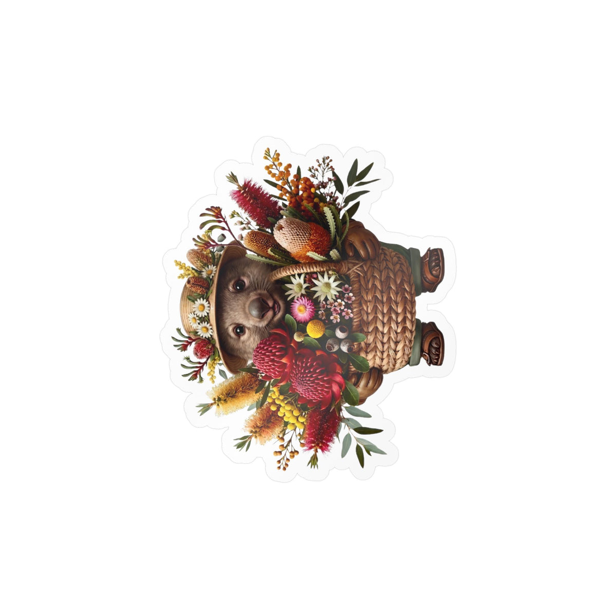 The Bush Gardener Wombat - Australiana Vinyl Sticker