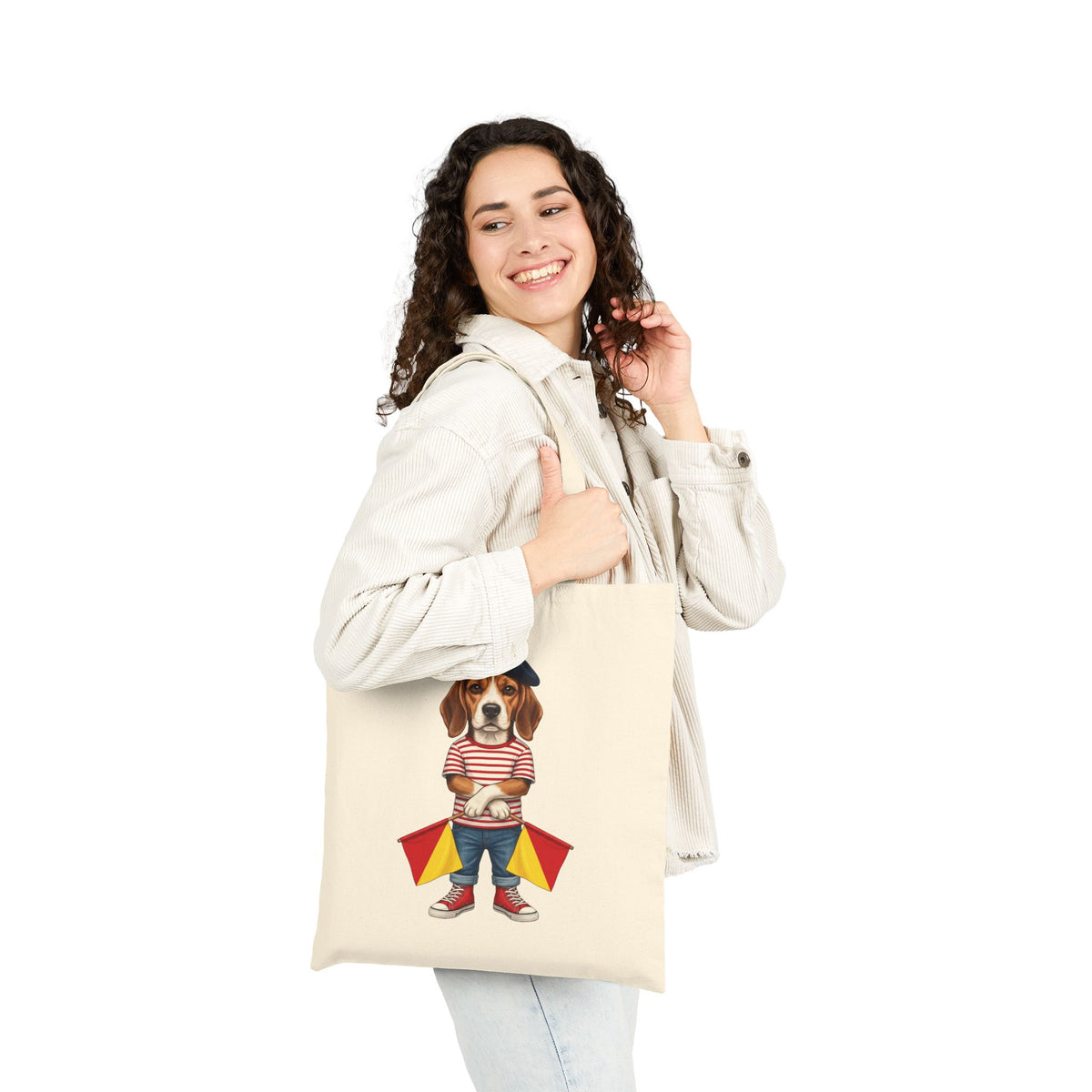 "Hard Stop" Semaphore Beagle Canvas Tote
