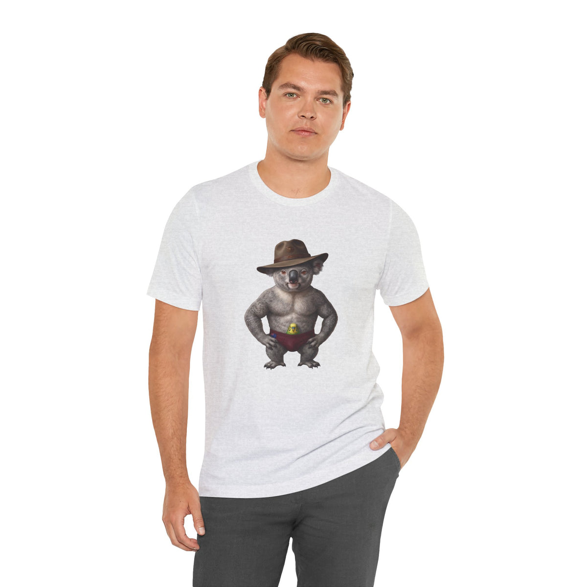 The Budgie Smuggler Koala Graphic Tee: Funny Aussie Slang Apparel
