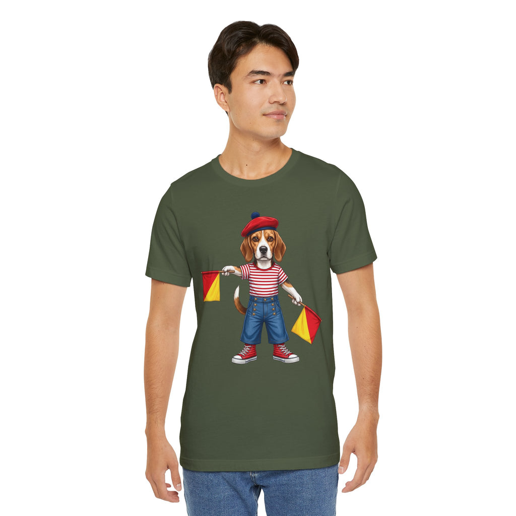Beagle Semaphore Dog Unisex Tee Letter S — Dispatches from Australia