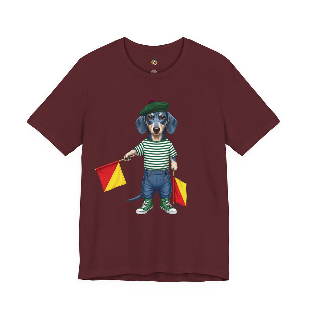 A is for Ayers Rock: Blue Dachshund Semaphore Graphic Tee