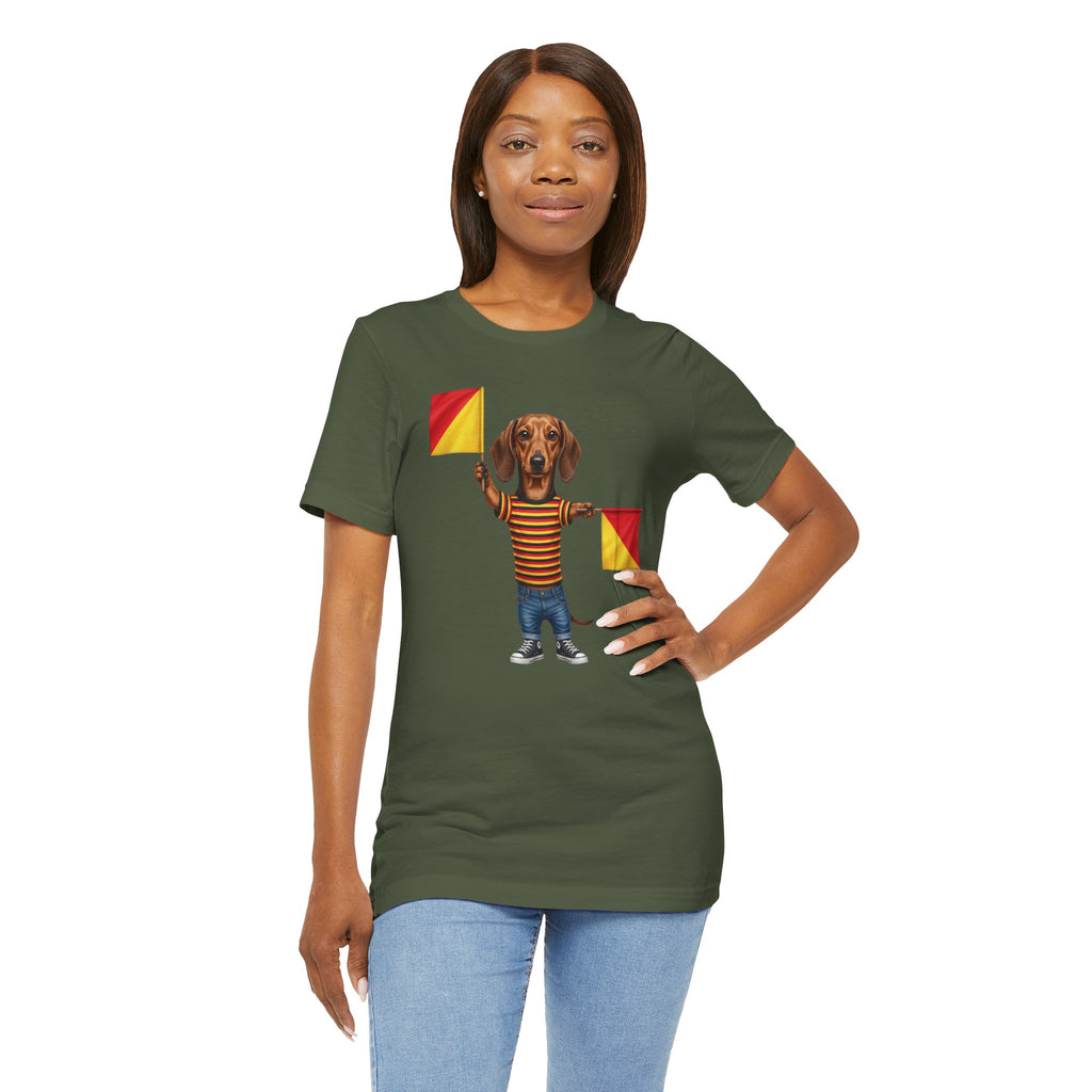 Letter J Dachshund Graphic Unisex Tee – Dispatches from Australia Collection