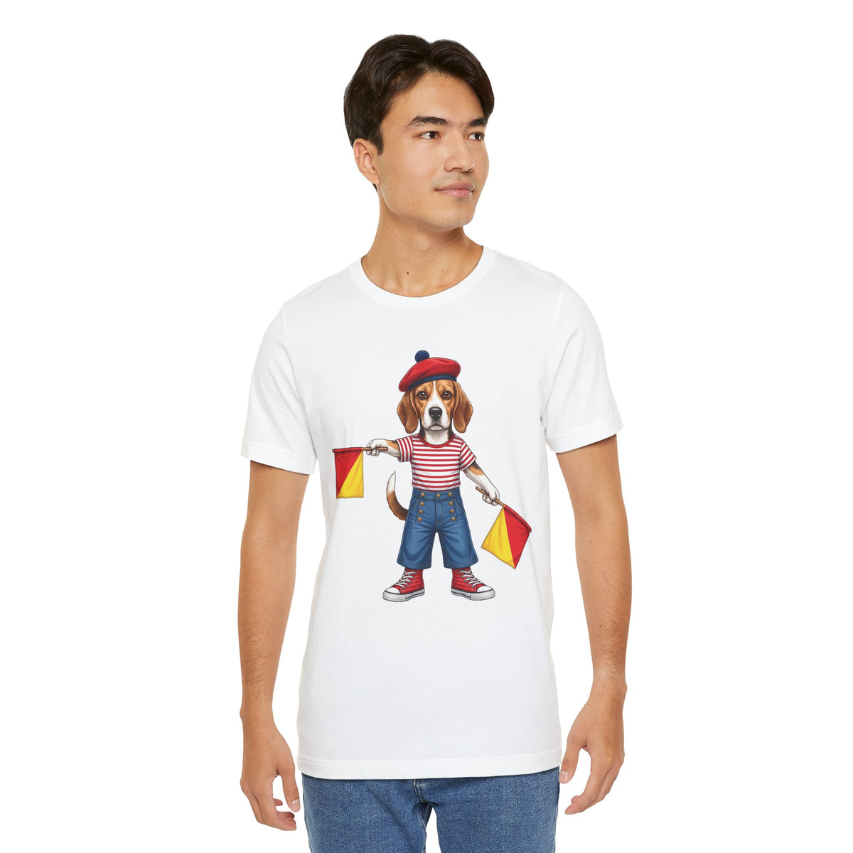 Beagle Semaphore Dog Unisex Tee Letter S — Dispatches from Australia