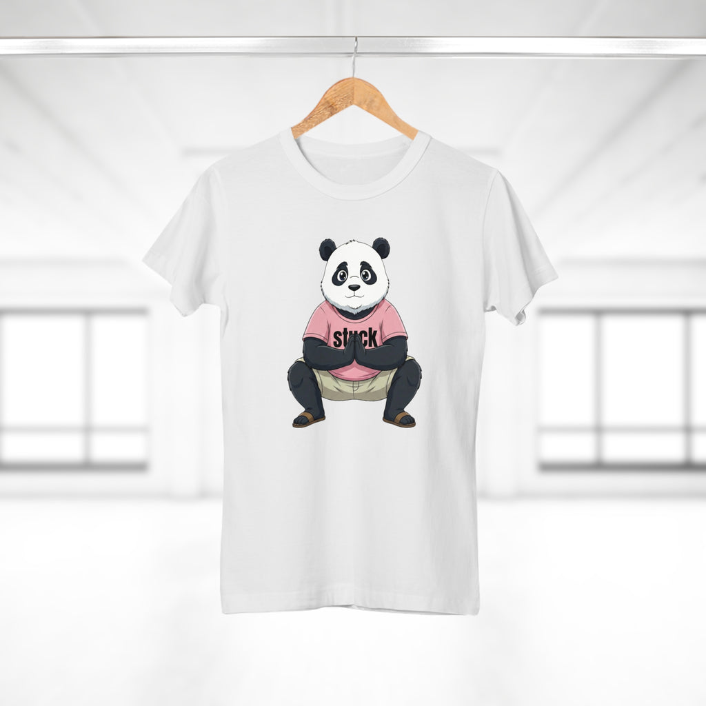 Stuck Panda Graphic T-Shirt – Zen Yoga Malasana Squat Tee