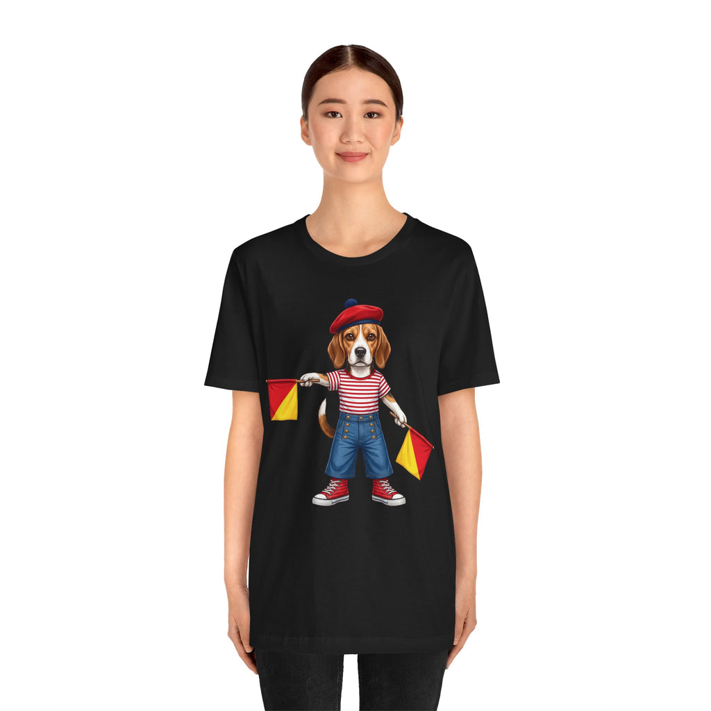 Beagle Semaphore Dog Unisex Tee Letter S — Dispatches from Australia