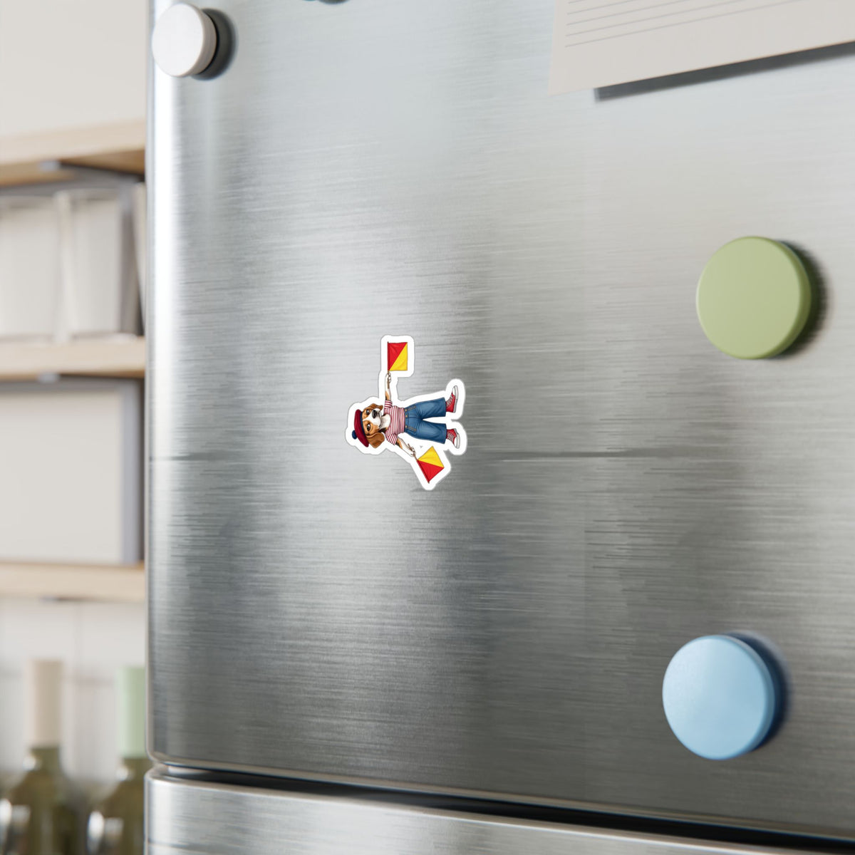 Semaphore Beagle ‘M’ Kiss-Cut Vinyl Sticker | Dispatches from Australia