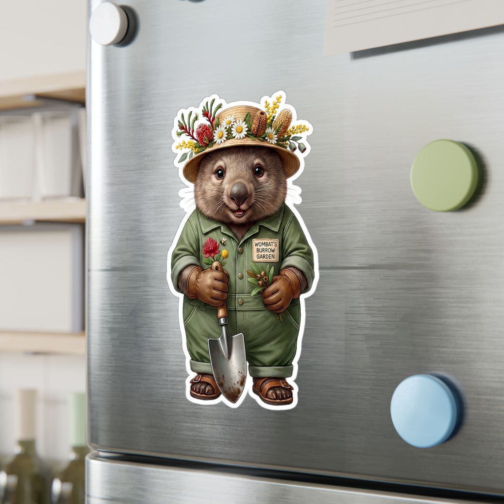 Wombat Gardener Kiss-Cut Vinyl Sticker