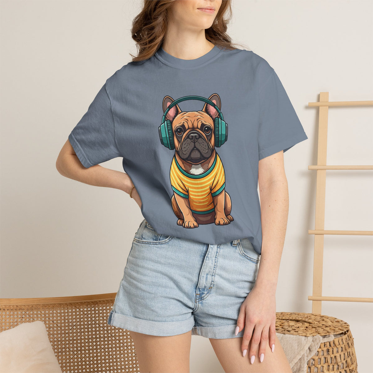 Unbothered Beats  - The Retro French Bulldog Tee