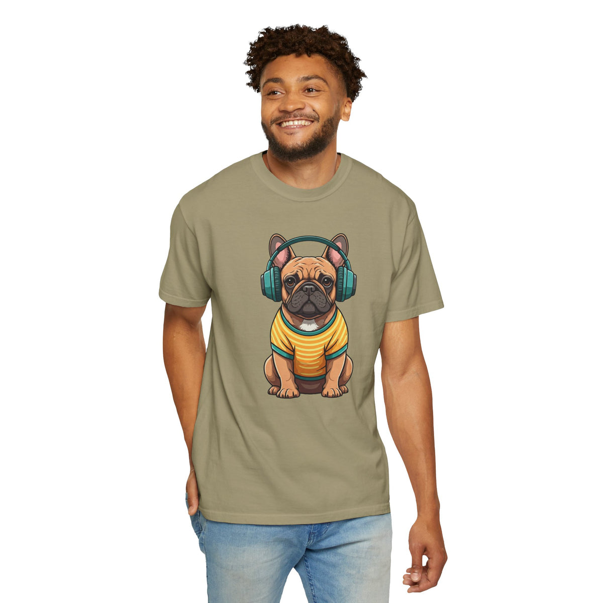 Unbothered Beats  - The Retro French Bulldog Tee