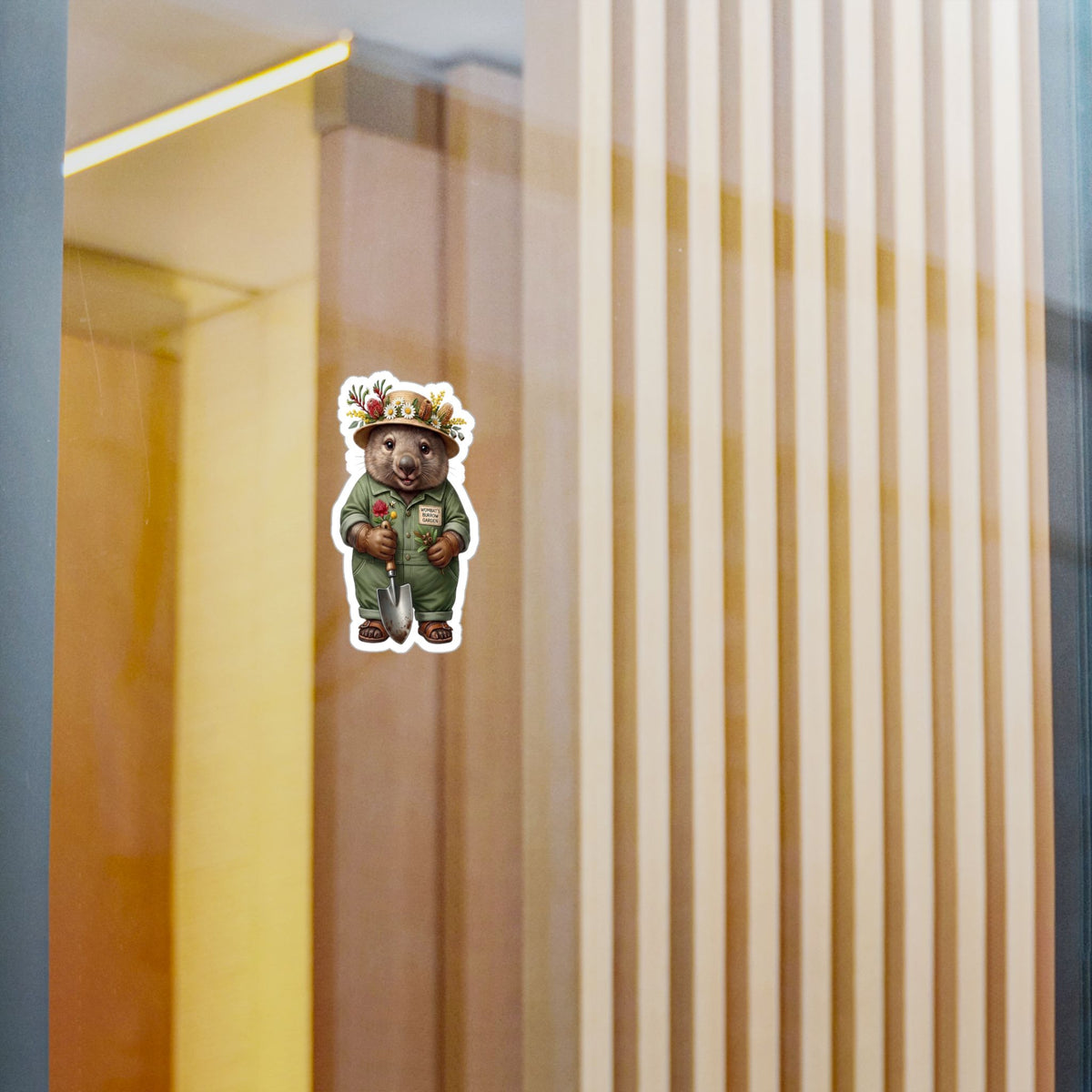 Wombat Gardener Kiss-Cut Vinyl Sticker