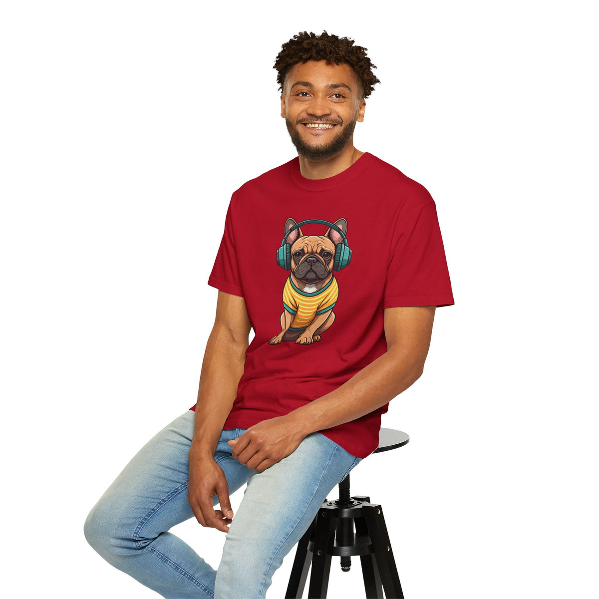 Unbothered Beats  - The Retro French Bulldog Tee