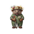 Wombat Gardener Kiss-Cut Vinyl Sticker