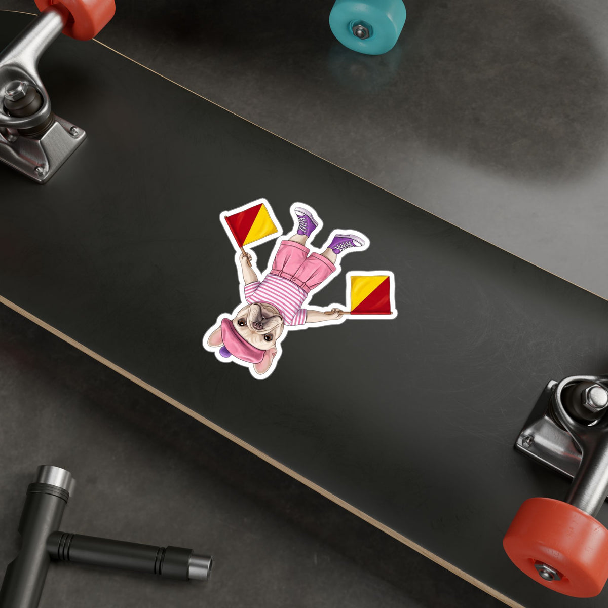 Semaphore Frenchie ‘A’ Kiss-Cut Vinyl Sticker | Wild Follies: Dispatches from Australia