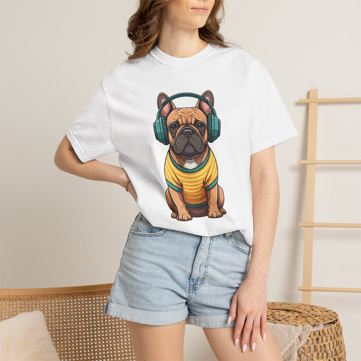 Unbothered Beats  - The Retro French Bulldog Tee
