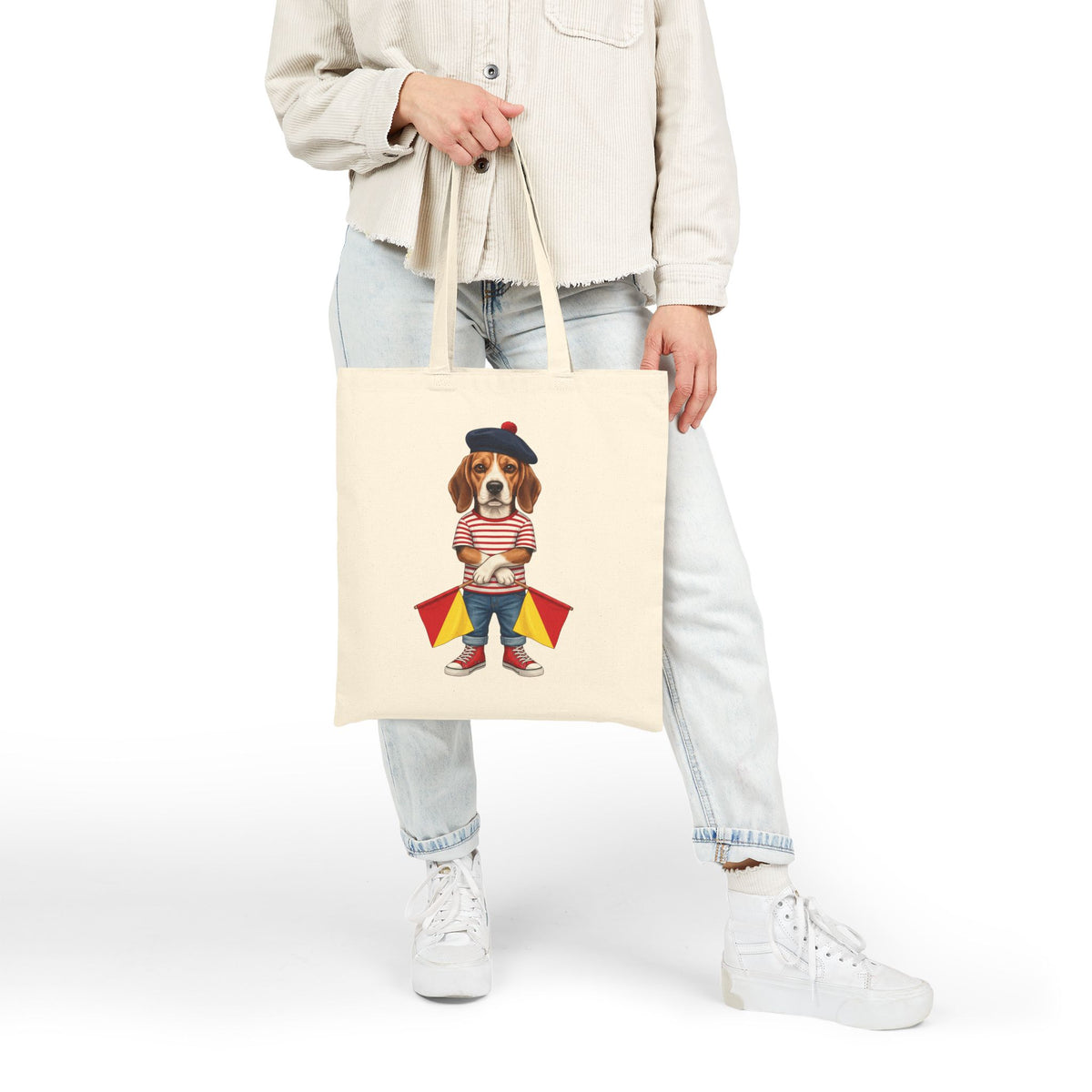 "Hard Stop" Semaphore Beagle Canvas Tote