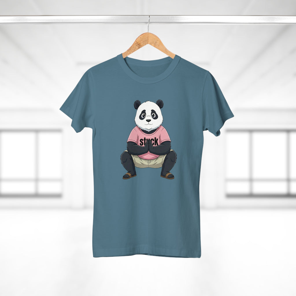 Stuck Panda Graphic T-Shirt – Zen Yoga Malasana Squat Tee