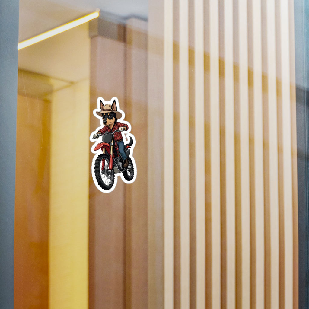Dirt Bike Kelpie Vinyl Sticker — Kiss-Cut Decal for Helmets, Laptops & Water Bottles