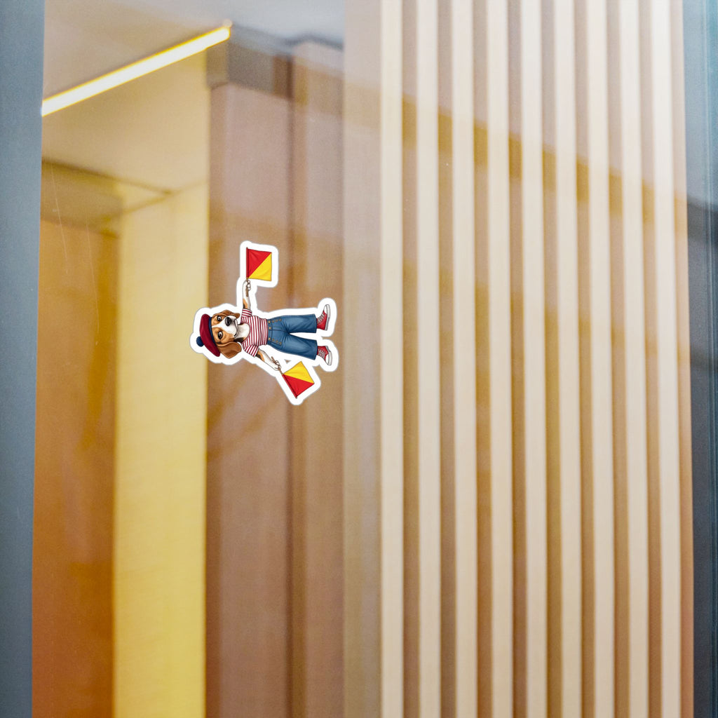 Semaphore Beagle ‘M’ Kiss-Cut Vinyl Sticker | Dispatches from Australia