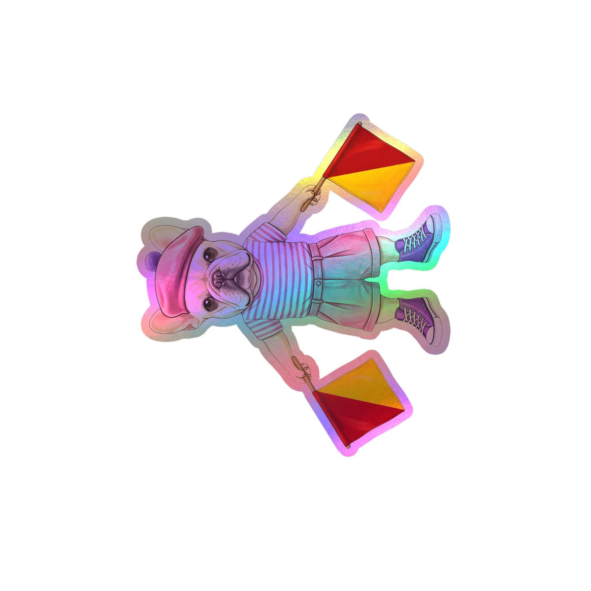 Semaphore Frenchie ‘A’ Kiss-Cut Vinyl Sticker | Wild Follies: Dispatches from Australia