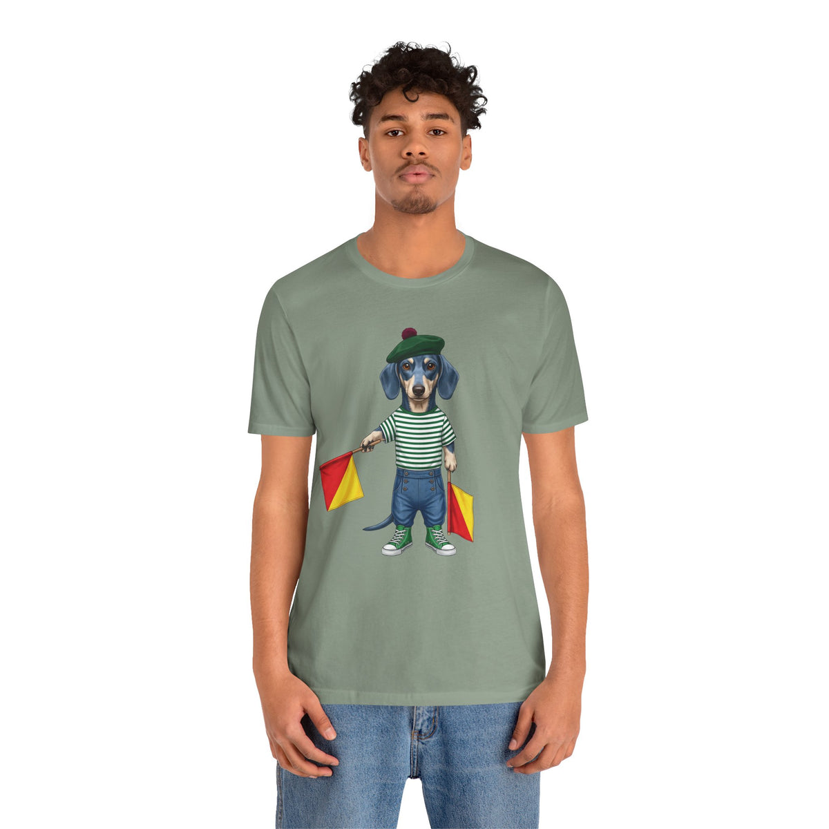 A is for Ayers Rock: Blue Dachshund Semaphore Graphic Tee