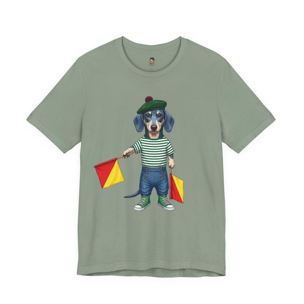 A is for Ayers Rock: Blue Dachshund Semaphore Graphic Tee