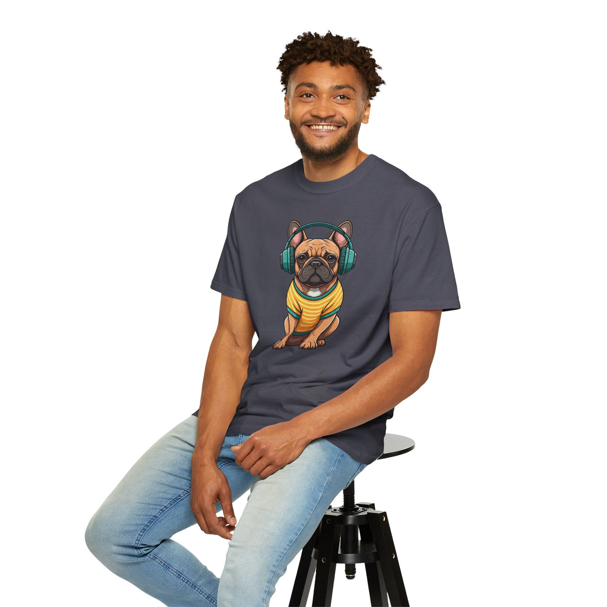 Unbothered Beats  - The Retro French Bulldog Tee