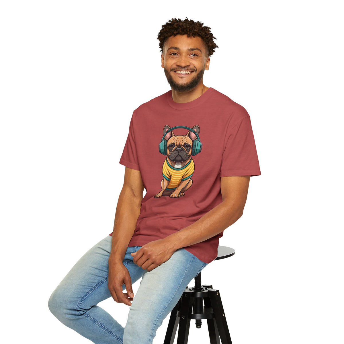 Unbothered Beats  - The Retro French Bulldog Tee