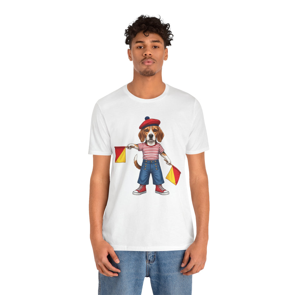 Beagle Semaphore Dog Unisex Tee Letter S — Dispatches from Australia