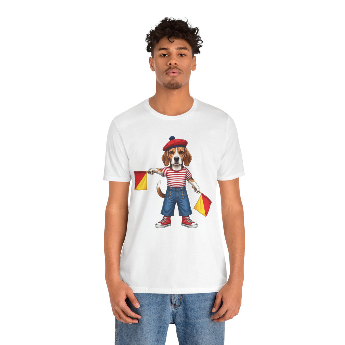 Beagle Semaphore Dog Unisex Tee Letter S — Dispatches from Australia