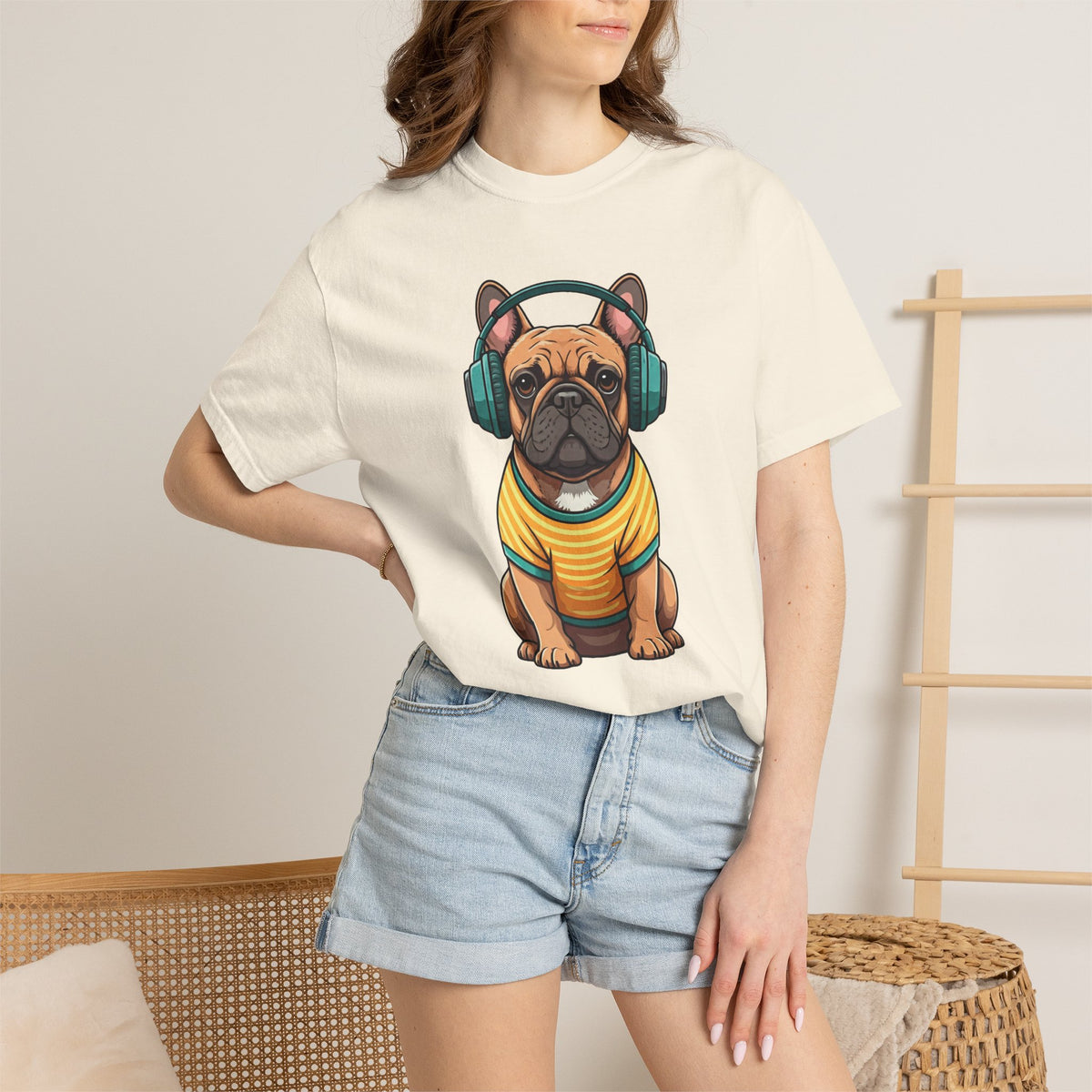 Unbothered Beats  - The Retro French Bulldog Tee