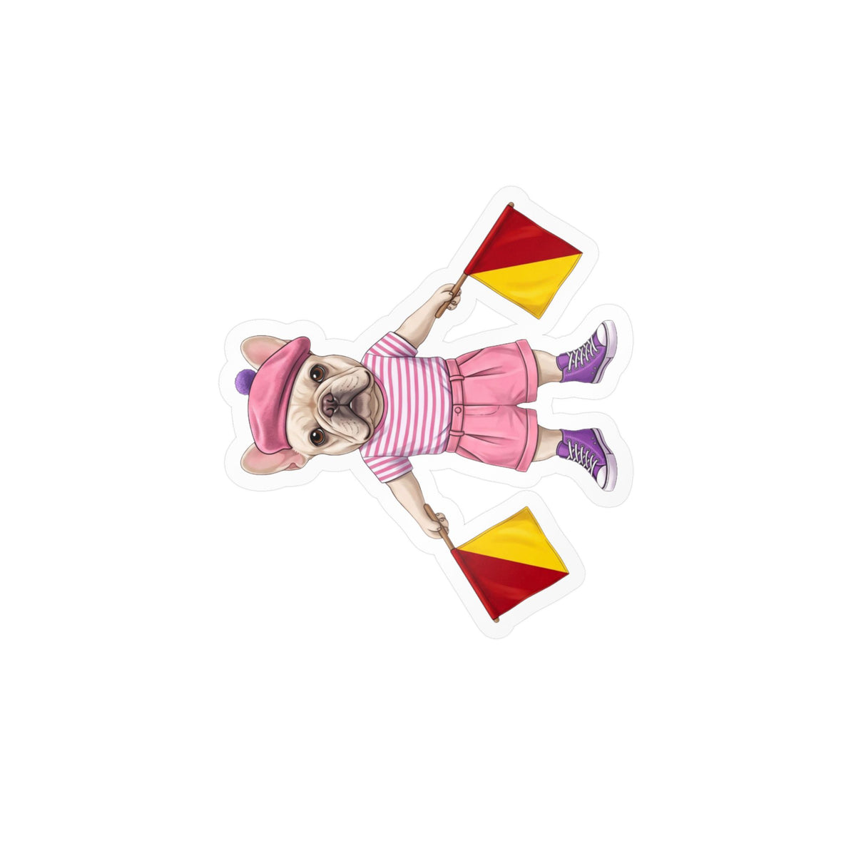Semaphore Frenchie ‘A’ Kiss-Cut Vinyl Sticker | Wild Follies: Dispatches from Australia