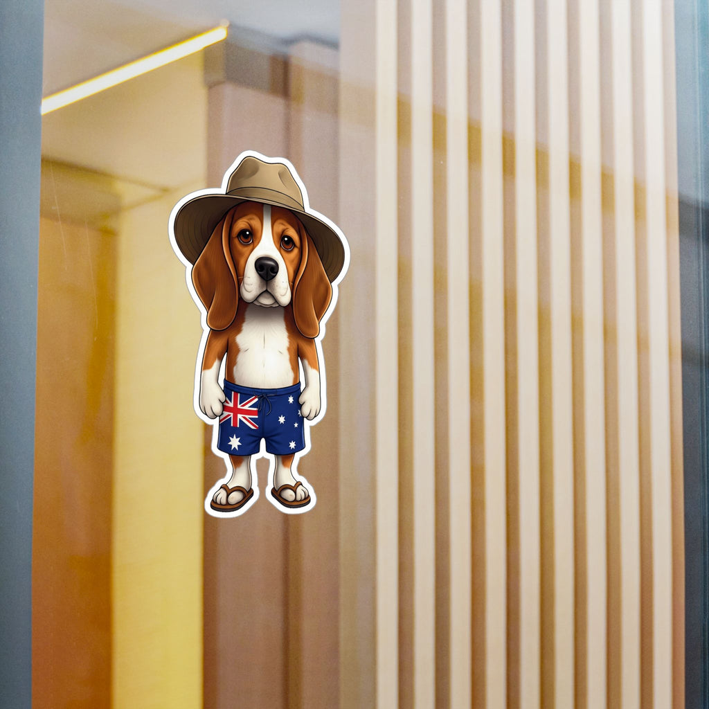 Beagle Aussie Flag Sticker - Kiss-Cut Vinyl Decal